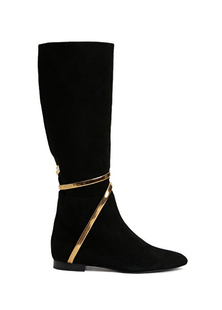 Juniper Soft Black Gold Women's Suede Boots