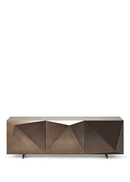 Ski Brush Stroke Bronze Wooden Sideboard