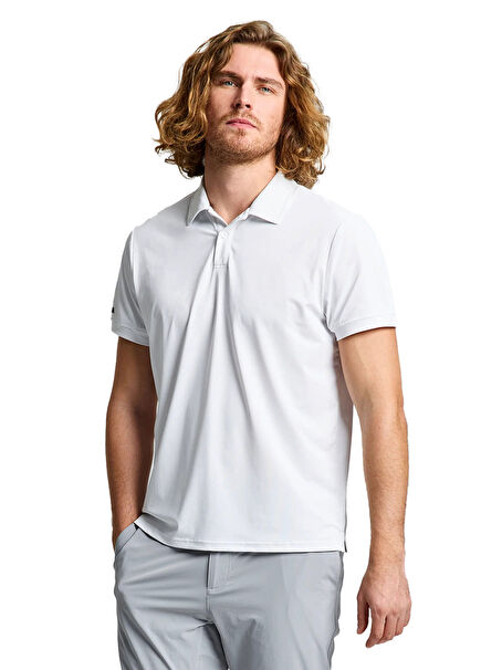 Tech Pique Polo Ss Beyaz Polo Yaka Kısa Kollu Erkek Spor T-shirt
