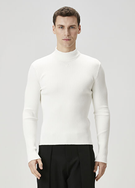 White Logo Patch Sweater