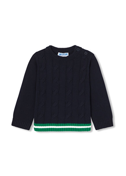 Navy Blue Knit Baby Boy Sweater