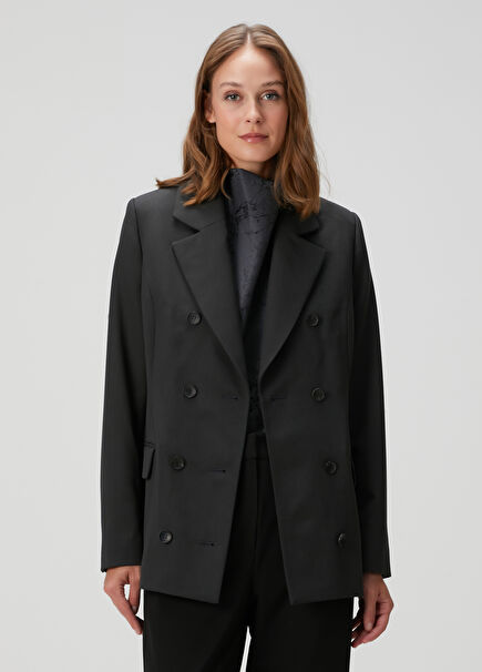 Philippa Dark Grey Wool Blazer