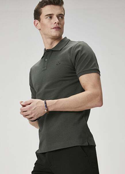 Slim Fit Khaki Polo T-Shirt