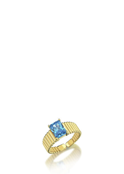 Gold Plated 925 Sterling Silver with Aquamarine Dream Ring
