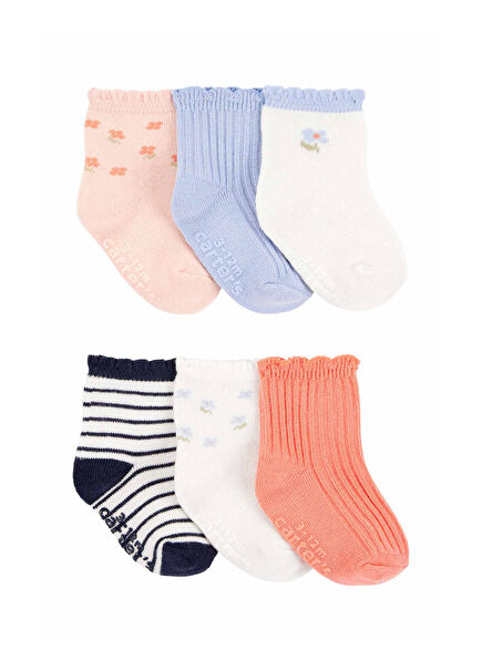 Colorful Baby Girl 6-Piece Socks Set
