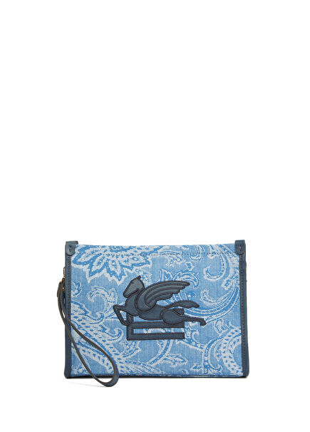Blue Ethnic Patterned Women's Hand Portfolio