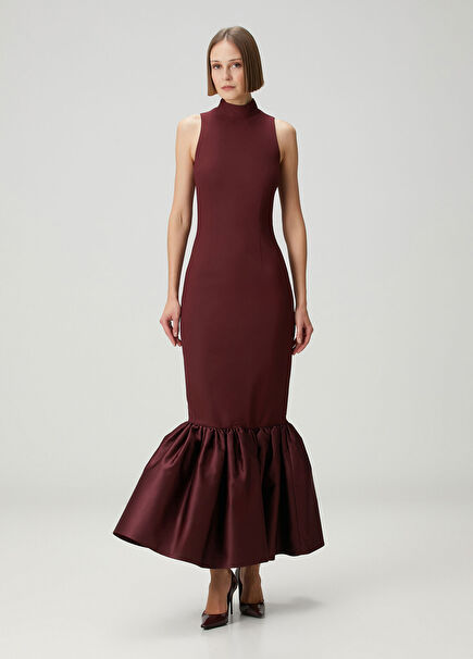 Burgundy Maxi Evening Dress