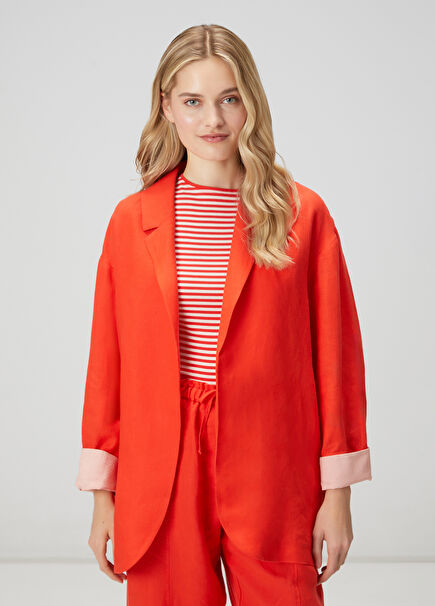 Kırmızı Keten Ceket