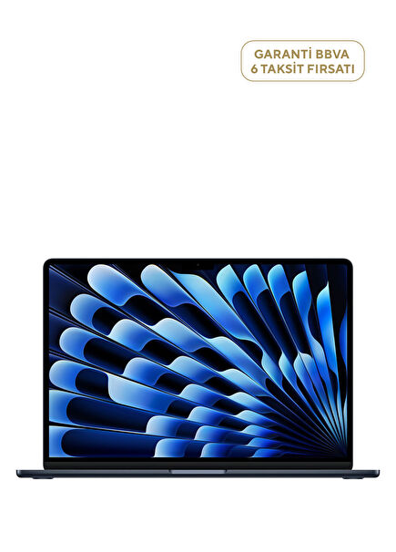 MacBook Air 15" M4 Çip 10 Çekirdekli CPU 10 Çekirdekli GPU 16GB Bellek 256GB SSD Gece Yarısı Laptop MW1L3TU/A