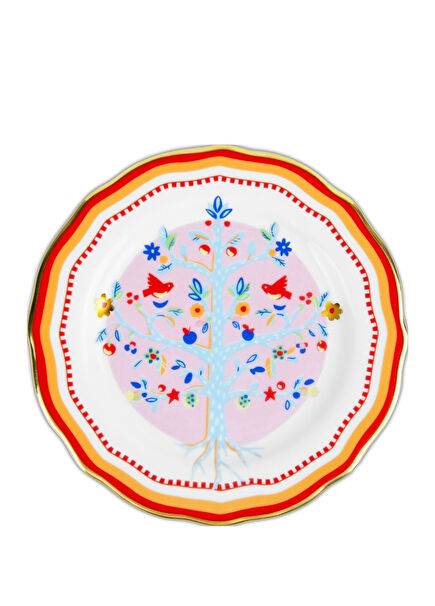 Mamma Mia Tree Patterned Porcelain Cake Plate 16 cm