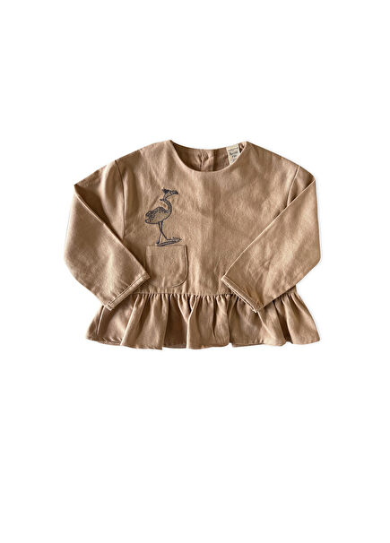 Brush Flamingo Surfing Baby Organic Cotton Blouse