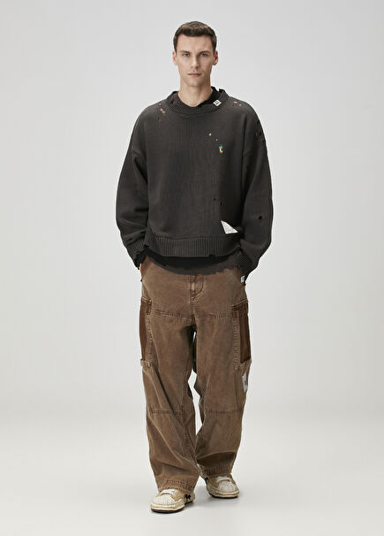 Black Weathering Detail Knitwear