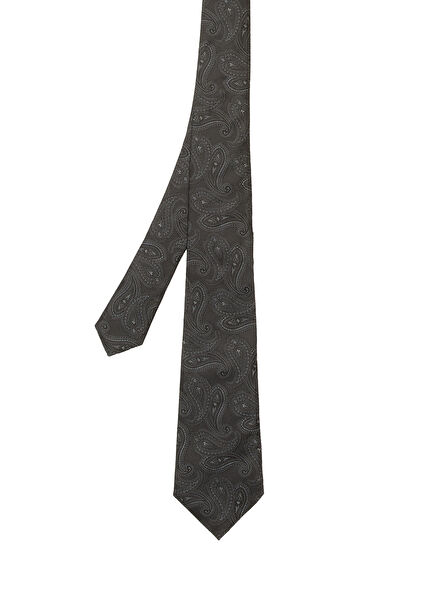 Black Paisley Patterned Silk Tie