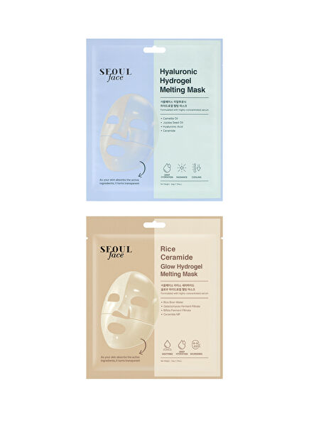 Hyalüronik ve Pirinç Nemlendirici Pürüzsüzleştirici Eriyen Kore Yüz Maske Seti 34 gr