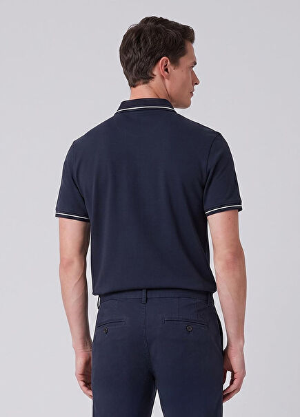 Comfort Fit Lacivert Polo Yaka T-shirt
