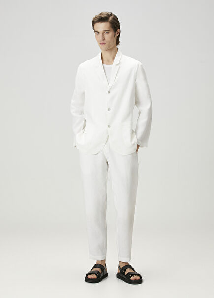 Fit Steve White Linen Shirt