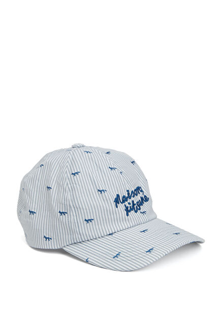 Grey Blue Striped Women's Hat
