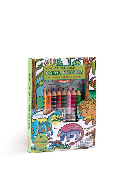 Dinosaurs Coloring Poster and 16 Colors Dry Paint Set