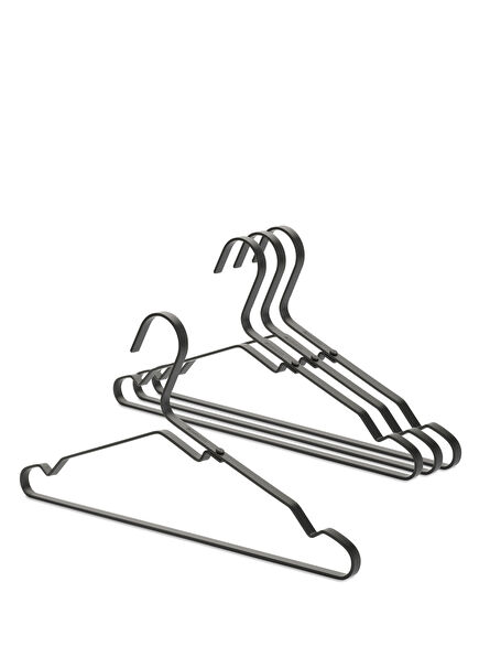 Siyah Alüminyum 4'lü Kıyafet Askısı Seti