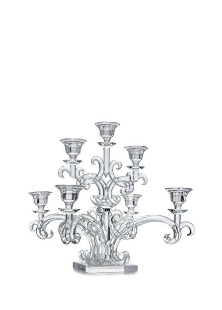 Transparent 7 Arm Crystal Candlestick