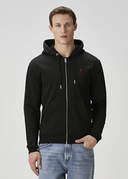 Siyah Kapüşonlu Sweatshirt