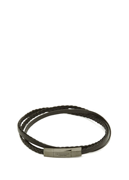 Black Men's Leather Bracelet