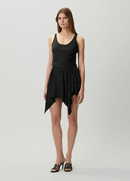 Olyss Black Asymmetrical Cut Dress
