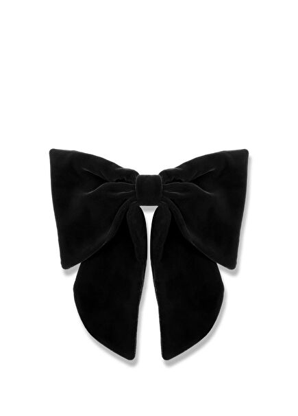 Jenny Siyah Kadife Kurdele Kadın Toka