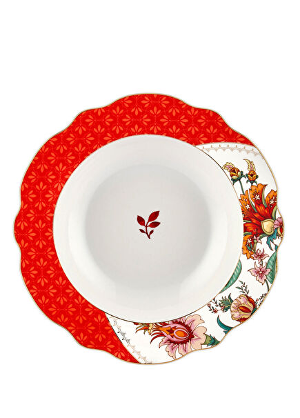 Allure Kırmızı Porselen Çukur Tabak 21 cm