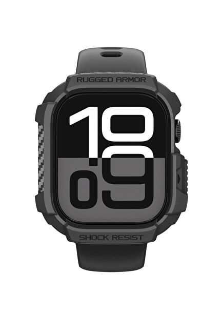 Apple Watch Seri 11/10 ile Uyumlu 42 mm Kılıf Rugged Armor 2 Matte Black Akıllı Saat Kordon