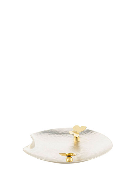 Silver Forged Butterfly Steel Decorative Plate 18 cm