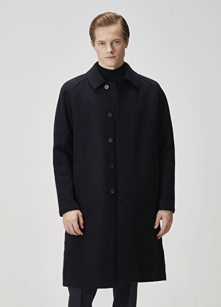 Lacivert Yün Palto