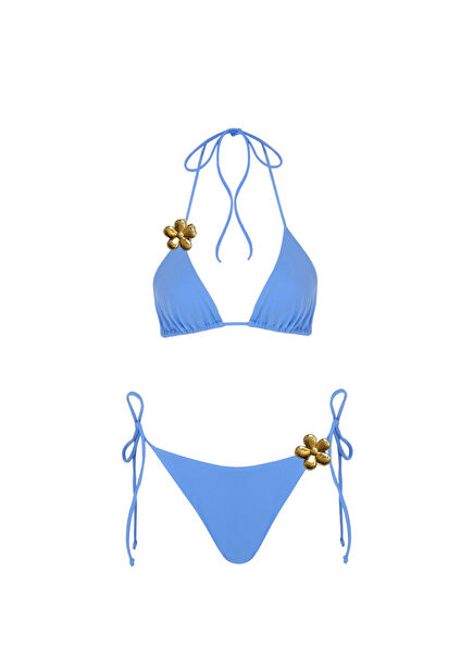 Flower Bomb Gigi Mavi Kadın Bikini Takımı