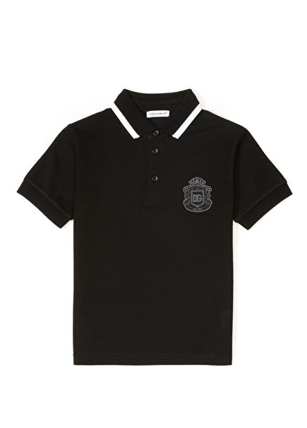 Black Polo Neck Boys T-Shirt