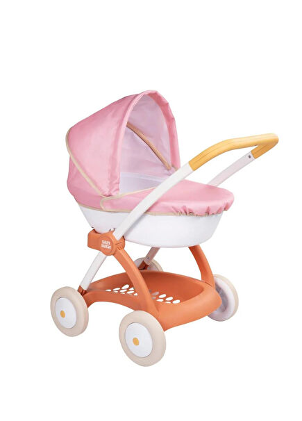 Pusetli ve Başlıklı Oyuncak Bebek Arabası