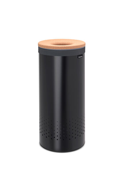 Matt Black Mushroom Lid Metal Laundry Basket 35L