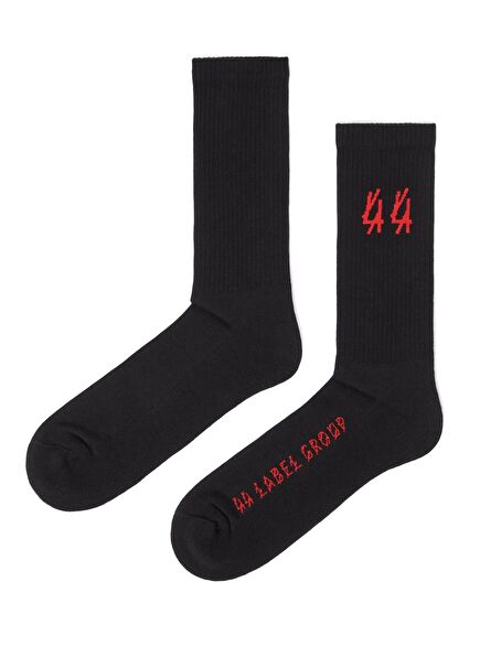 Black Logo Jacquard Men's Socks