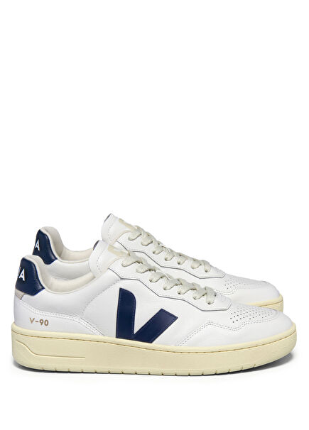 V-90 White Men's Leather Sneakers