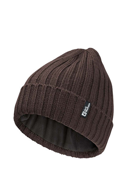 Rib Knit Beanie Kahverengi Unisex Bere