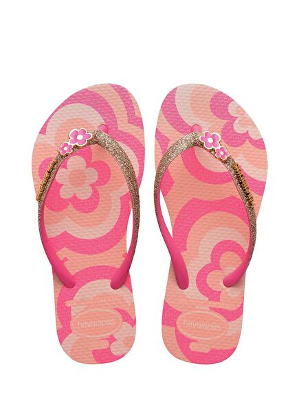 Slim Glitter Pink Kids Beach Slippers