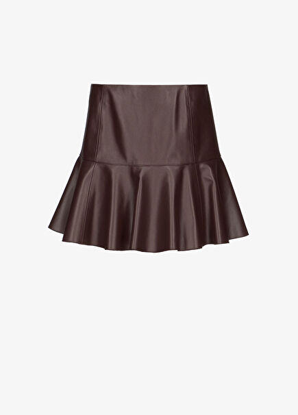 Brown Mini Leather Skirt
