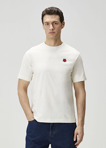 Ecru Logo Detailed T-Shirt