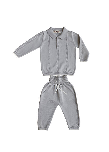Grey 2Pcs Boys Organic Cotton Set