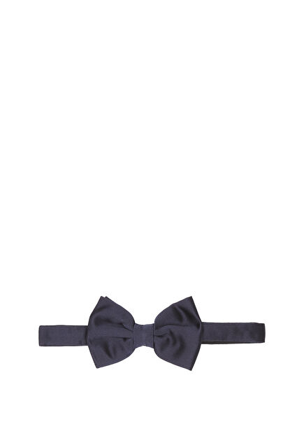 Navy Blue Silk Satin Bow Tie