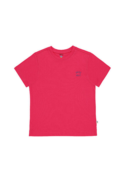 Fuchsia Cotton Modal Short Sleeve Unisex Kids T-shirt