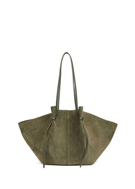 Mochi Large Haki Kadın Süet Alışveriş Çantası