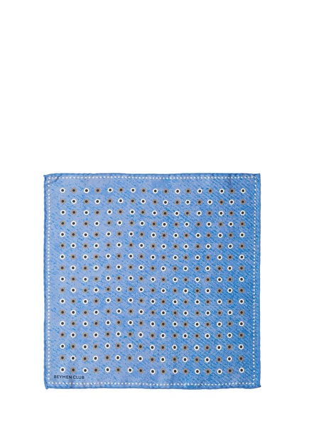 Blue Micro Patterned Silk Pocket Square