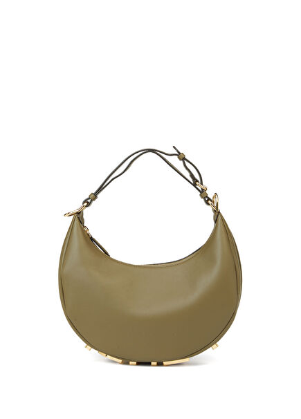 Fendigraphy Small Haki Kadın Deri Hobo