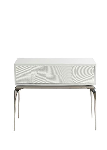 Montoya White Wooden Bedside Table