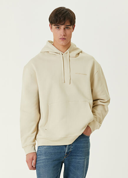 405 Light Beige Logo Hoodie